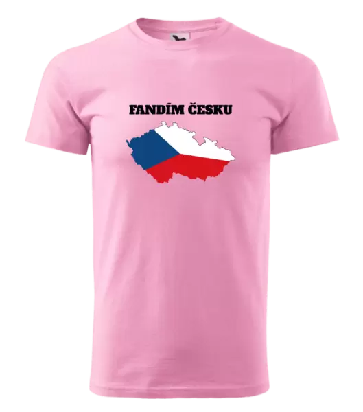 Pánské tričko Fandím Česku - vlajka ve tvaru ČR