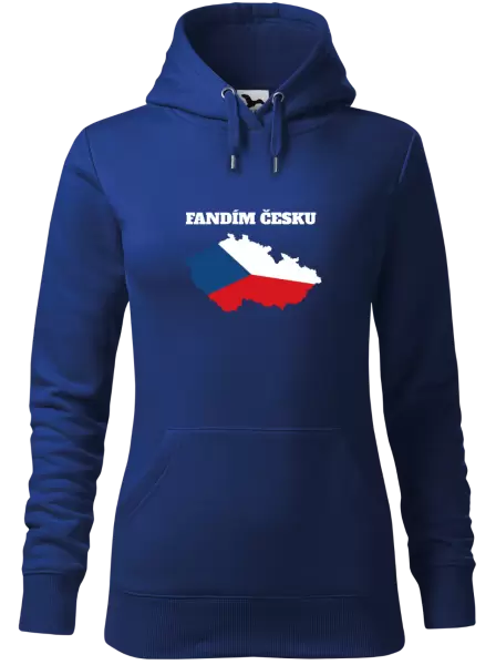 Dámská mikina Fandím Česku - vlajka ve tvaru ČR