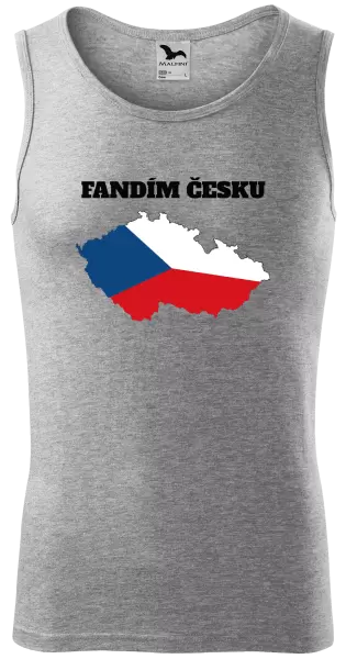 Pánské tílko Fandím Česku - vlajka ve tvaru ČR