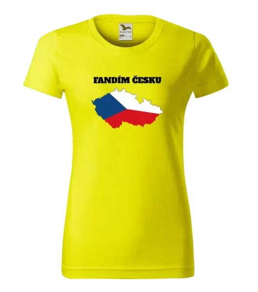 Dámské tričko Fandím Česku - vlajka ve tvaru ČR