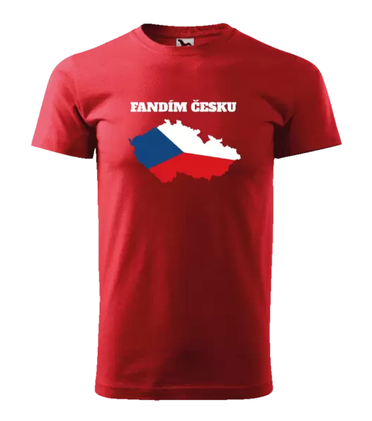 Pánské tričko Fandím Česku - vlajka ve tvaru ČR