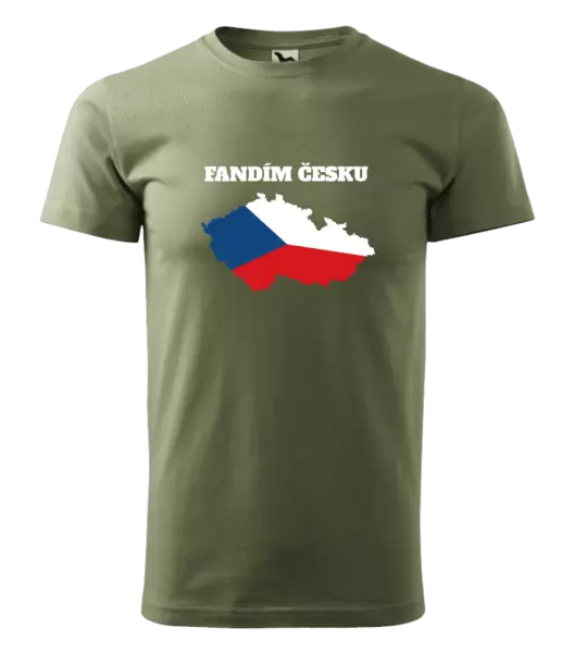Pánské tričko Fandím Česku - vlajka ve tvaru ČR