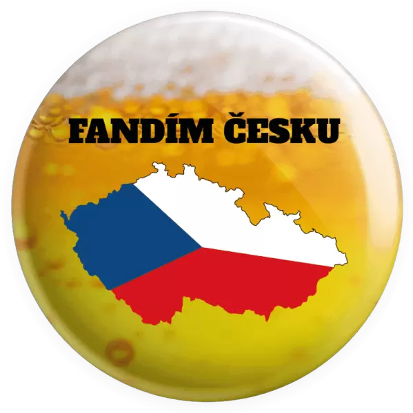 Placka Fandím Česku - vlajka ve tvaru ČR