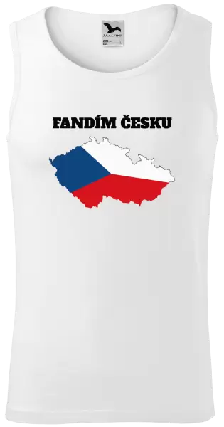 Pánské tílko Fandím Česku - vlajka ve tvaru ČR
