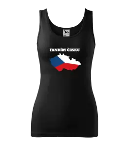 Dámské tílko Fandím Česku - vlajka ve tvaru ČR