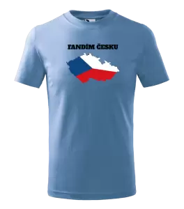Dětské tričko Fandím Česku - vlajka ve tvaru ČR