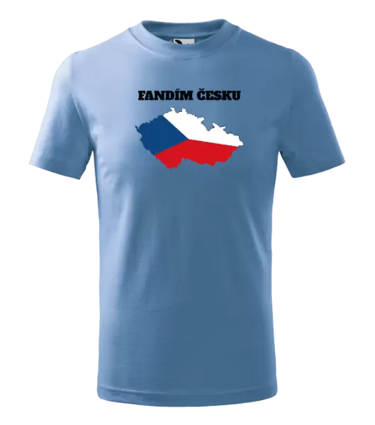 Dětské tričko Fandím Česku - vlajka ve tvaru ČR