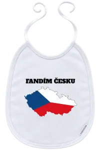 Dětský bryndák Fandím Česku - vlajka ve tvaru ČR