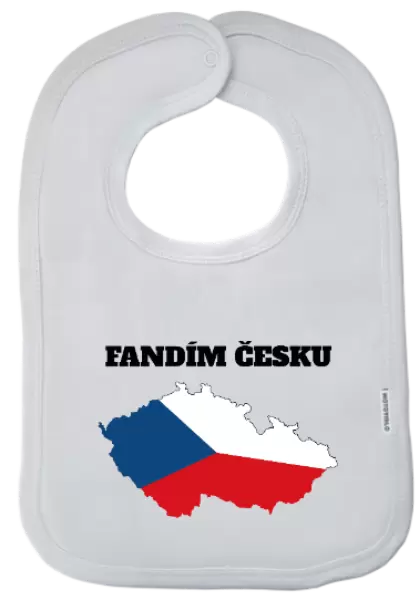 Dětský bryndák Fandím Česku - vlajka ve tvaru ČR