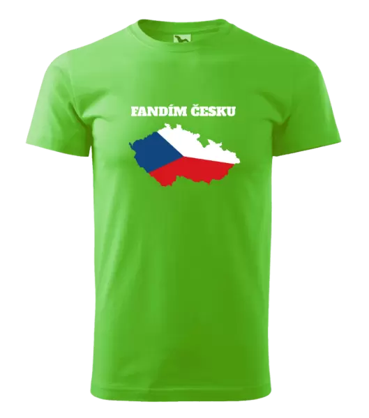 Pánské tričko Fandím Česku - vlajka ve tvaru ČR