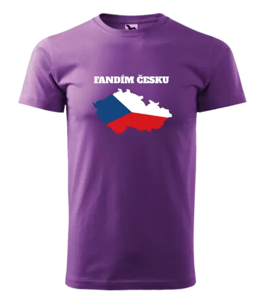 Pánské tričko Fandím Česku - vlajka ve tvaru ČR