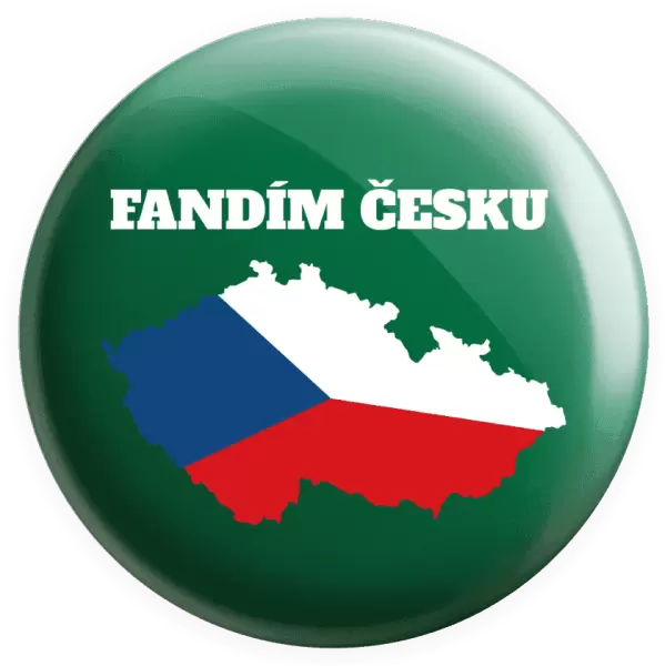 Placka Fandím Česku - vlajka ve tvaru ČR