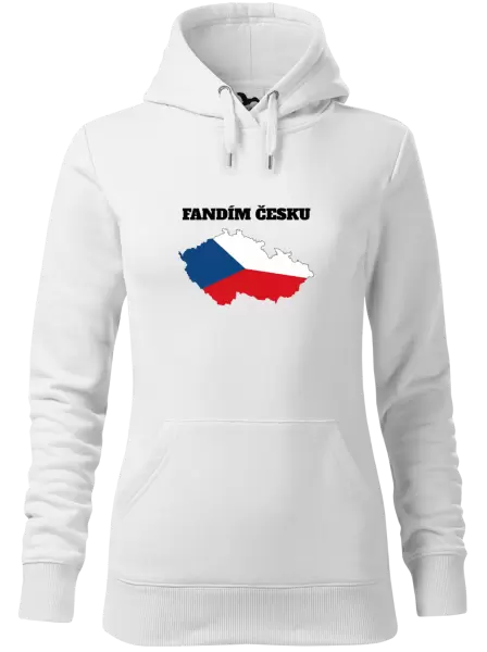 Dámská mikina Fandím Česku - vlajka ve tvaru ČR