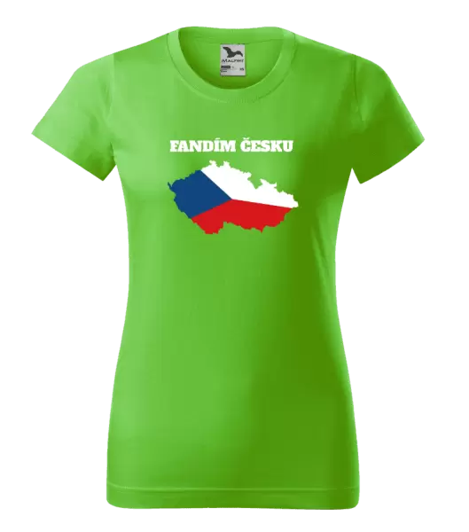 Dámské tričko Fandím Česku - vlajka ve tvaru ČR