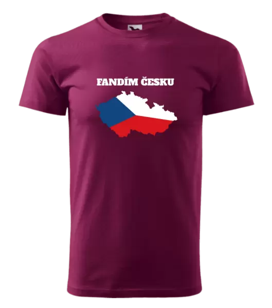 Pánské tričko Fandím Česku - vlajka ve tvaru ČR