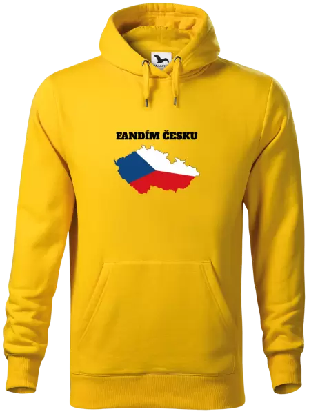 Pánská mikina Fandím Česku - vlajka ve tvaru ČR