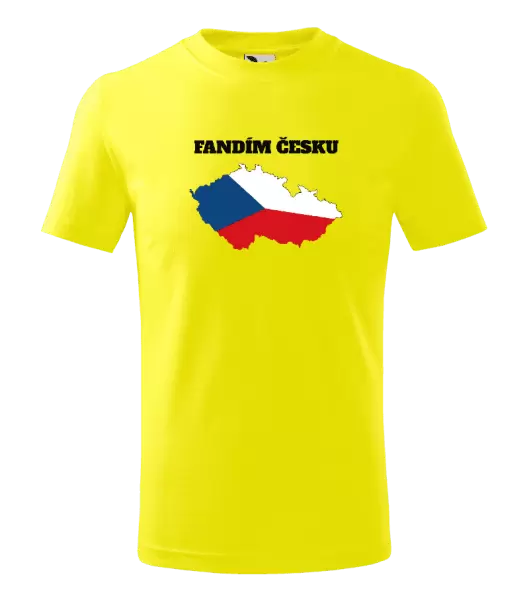 Dětské tričko Fandím Česku - vlajka ve tvaru ČR