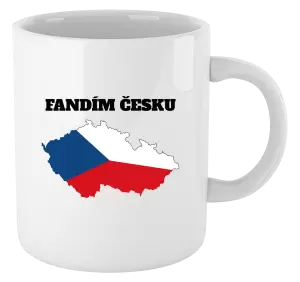 Hrnek Fandím Česku - vlajka ve tvaru ČR