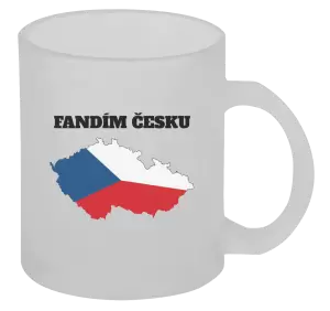 Hrnek Fandím Česku - vlajka ve tvaru ČR