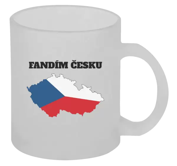 Hrnek Fandím Česku - vlajka ve tvaru ČR
