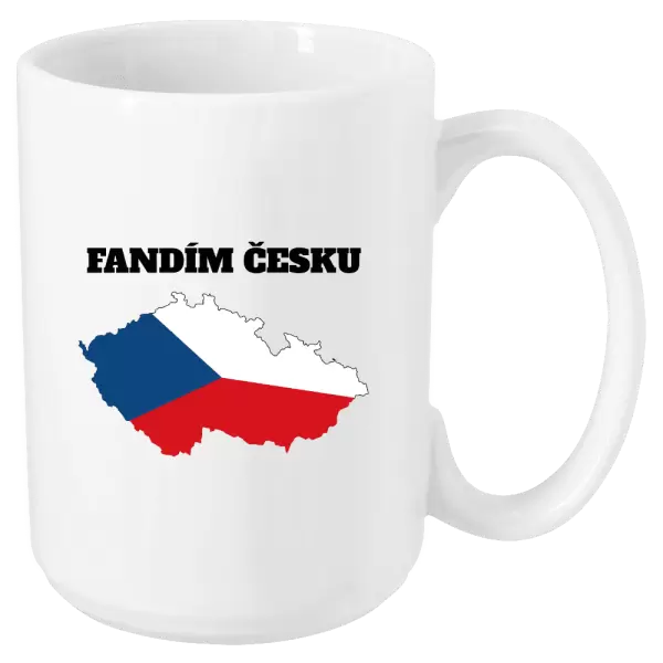 Hrnek Fandím Česku - vlajka ve tvaru ČR