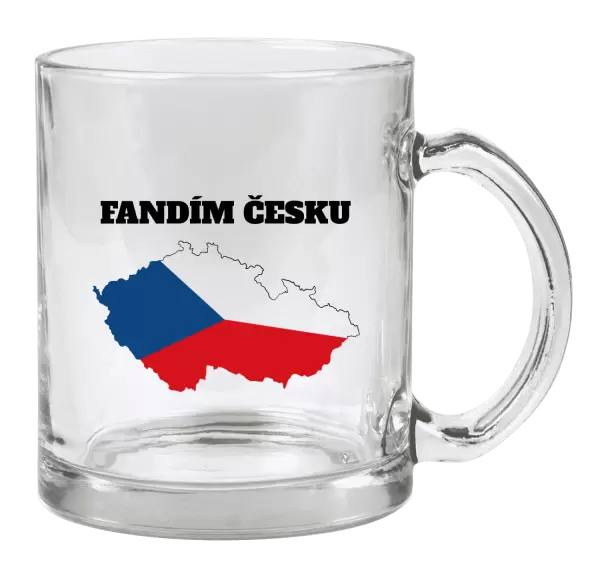 Hrnek Fandím Česku - vlajka ve tvaru ČR