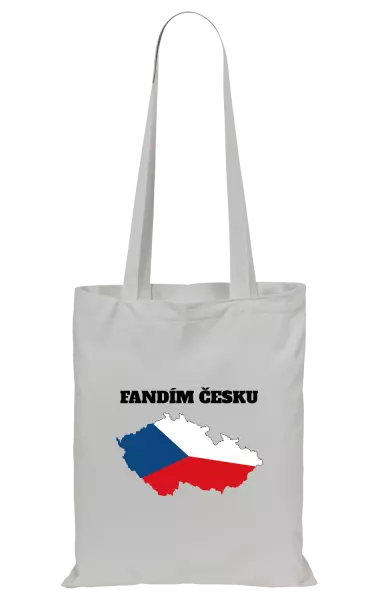 Látková taška Fandím Česku - vlajka ve tvaru ČR