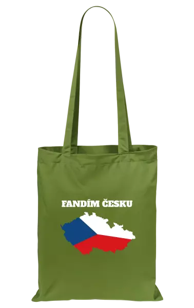 Látková taška Fandím Česku - vlajka ve tvaru ČR