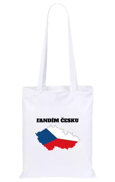 Látková taška Fandím Česku - vlajka ve tvaru ČR