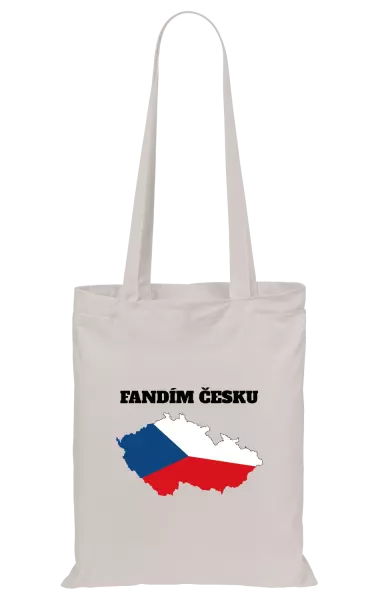 Látková taška Fandím Česku - vlajka ve tvaru ČR