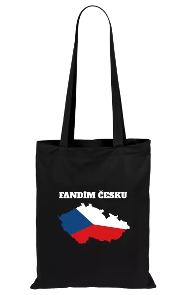 Látková taška Fandím Česku - vlajka ve tvaru ČR