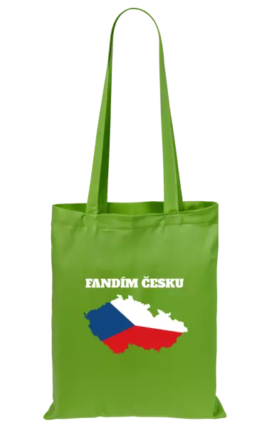 Látková taška Fandím Česku - vlajka ve tvaru ČR