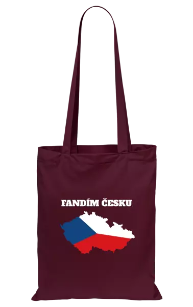 Látková taška Fandím Česku - vlajka ve tvaru ČR