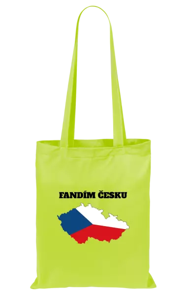 Látková taška Fandím Česku - vlajka ve tvaru ČR