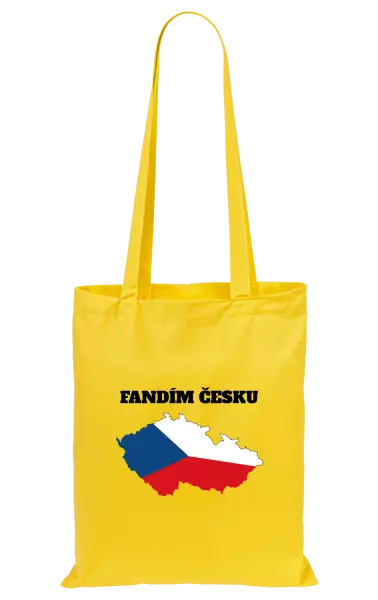 Látková taška Fandím Česku - vlajka ve tvaru ČR