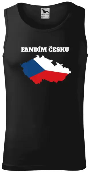 Pánské tílko Fandím Česku - vlajka ve tvaru ČR