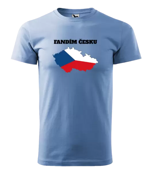 Pánské tričko Fandím Česku - vlajka ve tvaru ČR