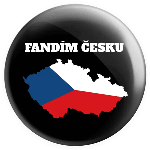 Placka Fandím Česku - vlajka ve tvaru ČR