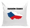 Polštář Fandím Česku - vlajka ve tvaru ČR