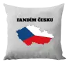 Polštář Fandím Česku - vlajka ve tvaru ČR