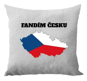 Polštář Fandím Česku - vlajka ve tvaru ČR
