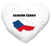 Polštář Fandím Česku - vlajka ve tvaru ČR