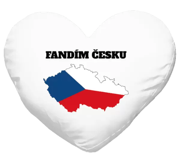 Polštář Fandím Česku - vlajka ve tvaru ČR