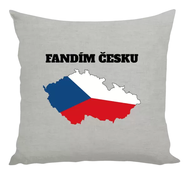 Polštář Fandím Česku - vlajka ve tvaru ČR