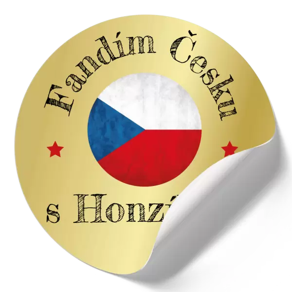 Samolepka Fandím Česku se jménem