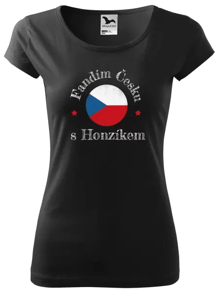 Dámské tričko Fandím Česku se jménem