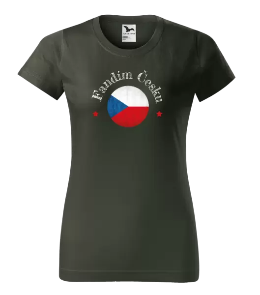 Dámské tričko Fandím Česku se jménem