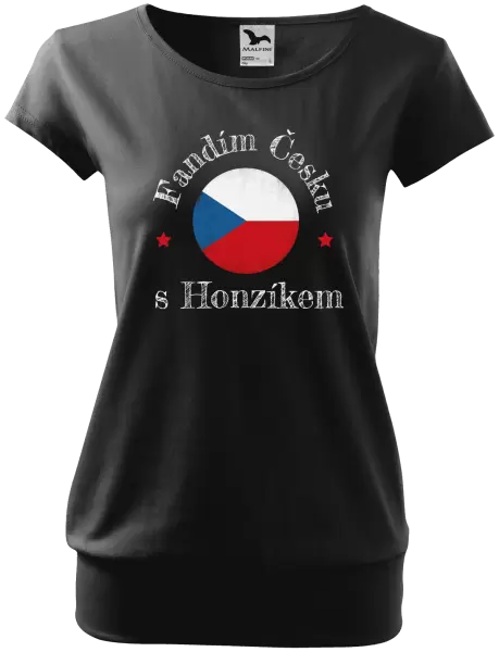 Dámské tričko Fandím Česku se jménem