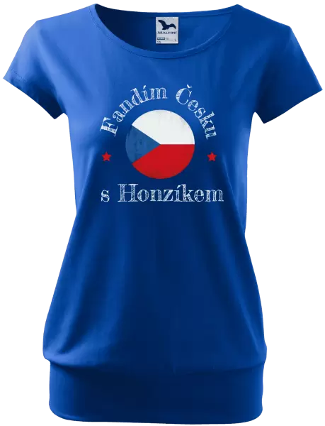 Dámské tričko Fandím Česku se jménem