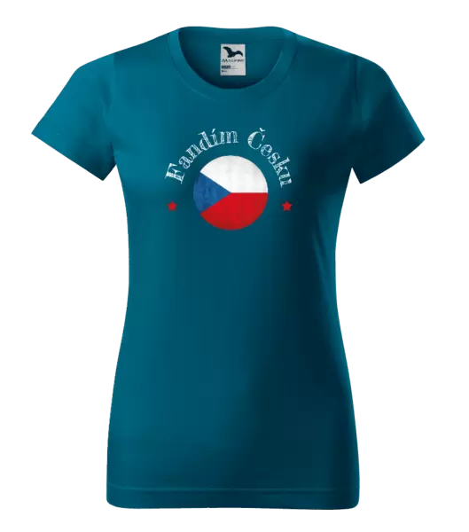 Dámské tričko Fandím Česku se jménem